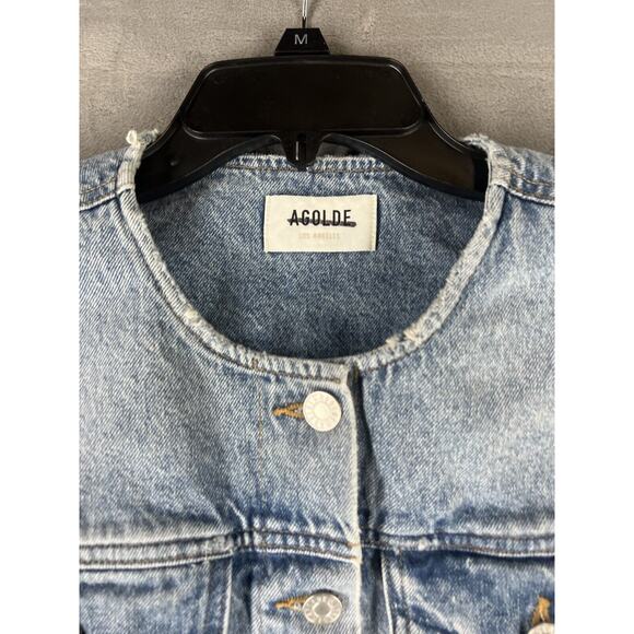 Agolde Leo Vest in Fray Size Large Denim Vest - Picture 4 of 8